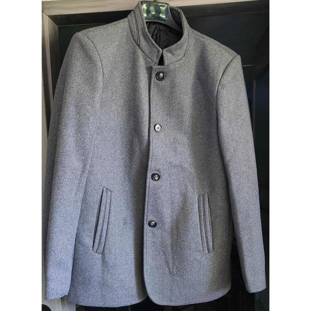 Medium Gray Wool Men's Coat